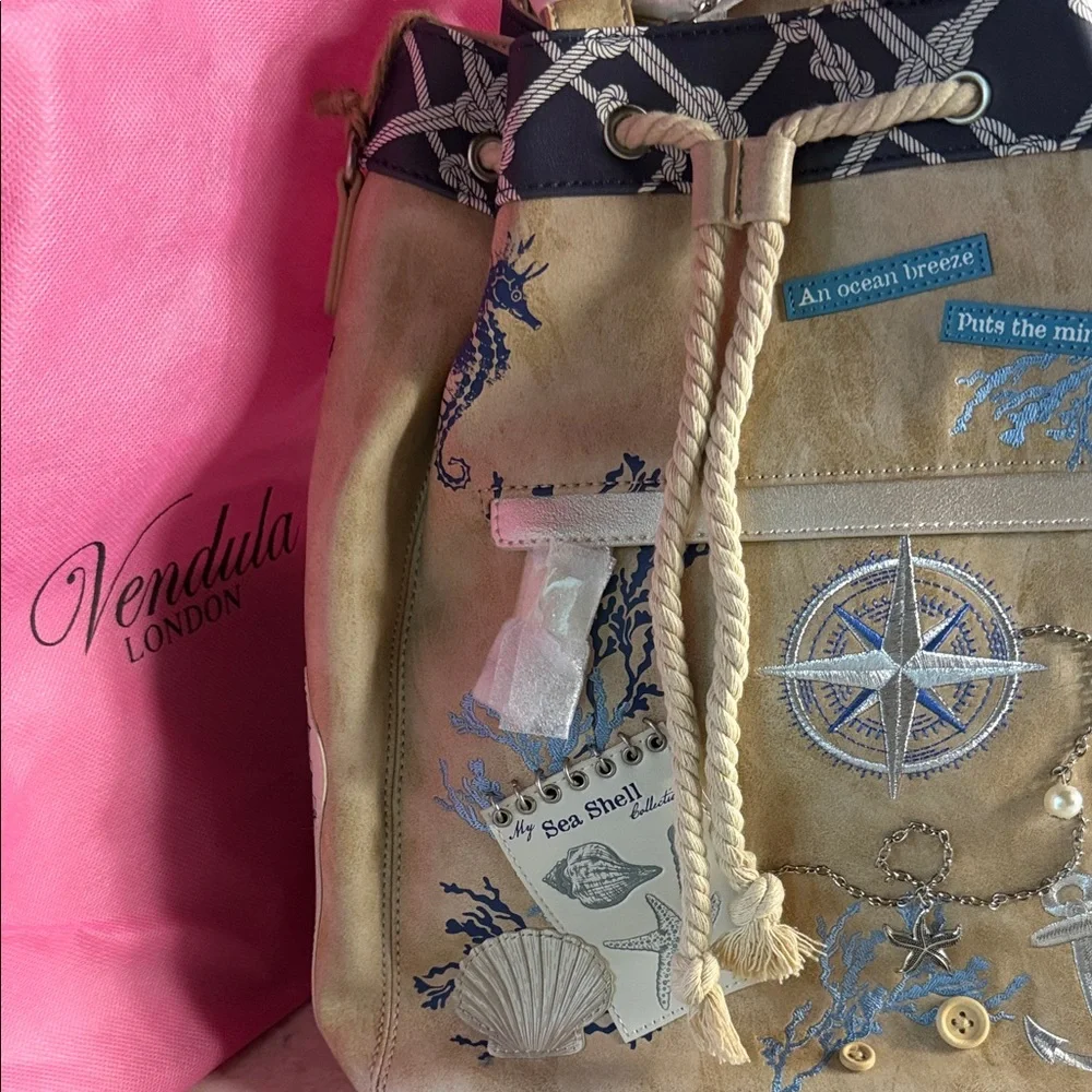 Beige Nautical Backpack with Rope Accents - Picture 12 of 12